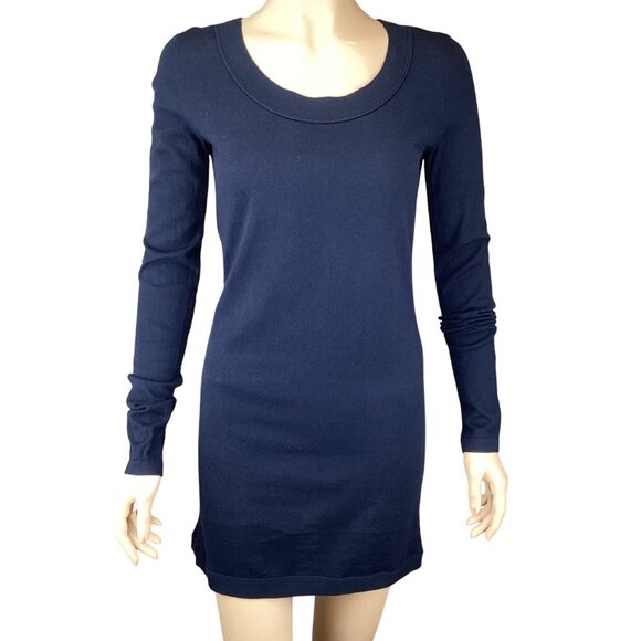 Inhabit‎ REVOLVE Womens Cashmere Sweater Size Small Navy Blue Long Sleeve Tunic - Picture 1 of 6